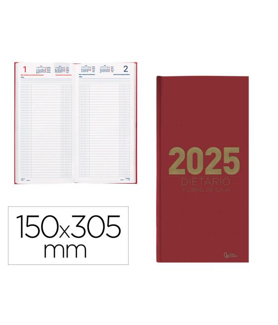 Dietario liderpapel 2025 dos tercios 15x30,5 cm color rojo papel 70 gr