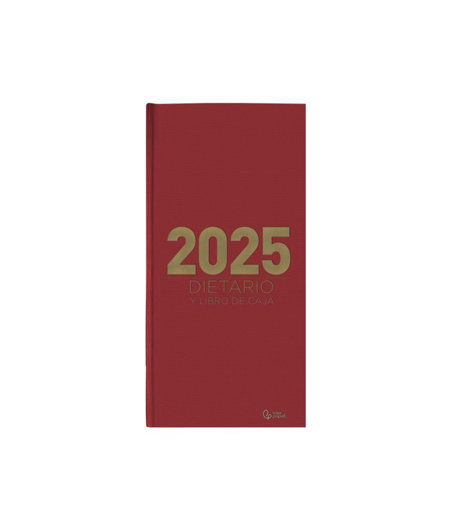 Dietario liderpapel 2025 dos tercios 15x30,5 cm color rojo papel 70 gr