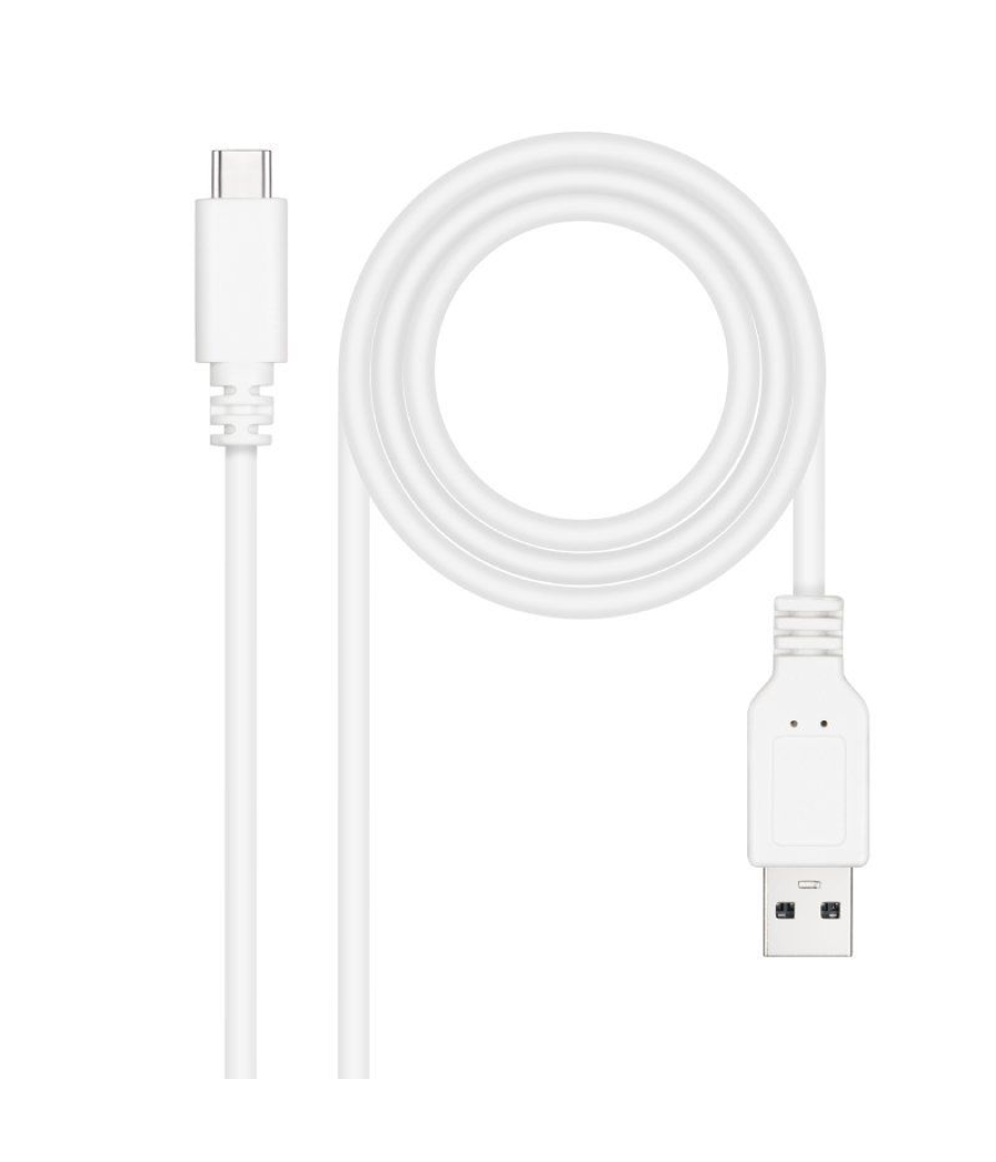 Cable usb 2.0 nanocable 10.01.2100-w/ usb tipo-c macho - usb macho/ 50cm/ blanco