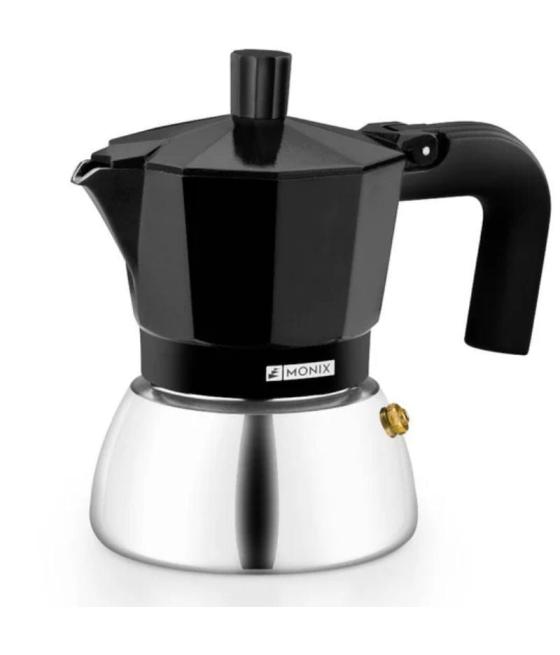 Cafetera italiana monix induction inox m863003/ 3 tazas/ negra