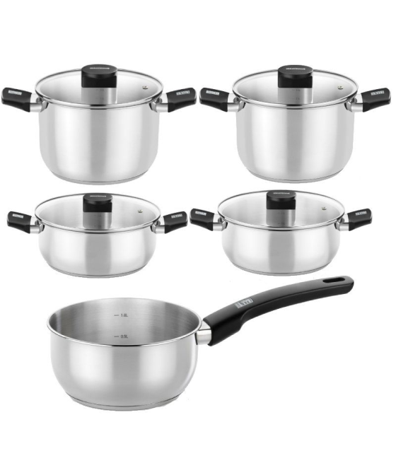 Pack batería de cocina elite monix m240002/ cazo ø14cm/ ollas ø20 - 24cm/ cacerolas ø20 - 24cm/ acero inoxidable/ apta para indu