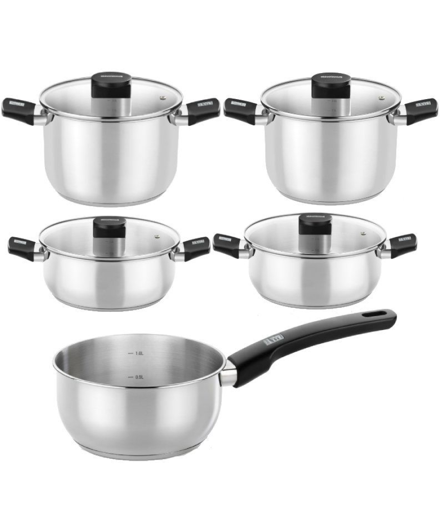 Pack batería de cocina elite monix m240002/ cazo ø14cm/ ollas ø20 - 24cm/ cacerolas ø20 - 24cm/ acero inoxidable/ apta para indu