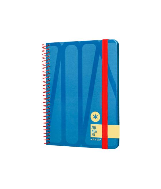 Agenda espiral antartik bold a6 2025 semana vista color azul papel 80 gr