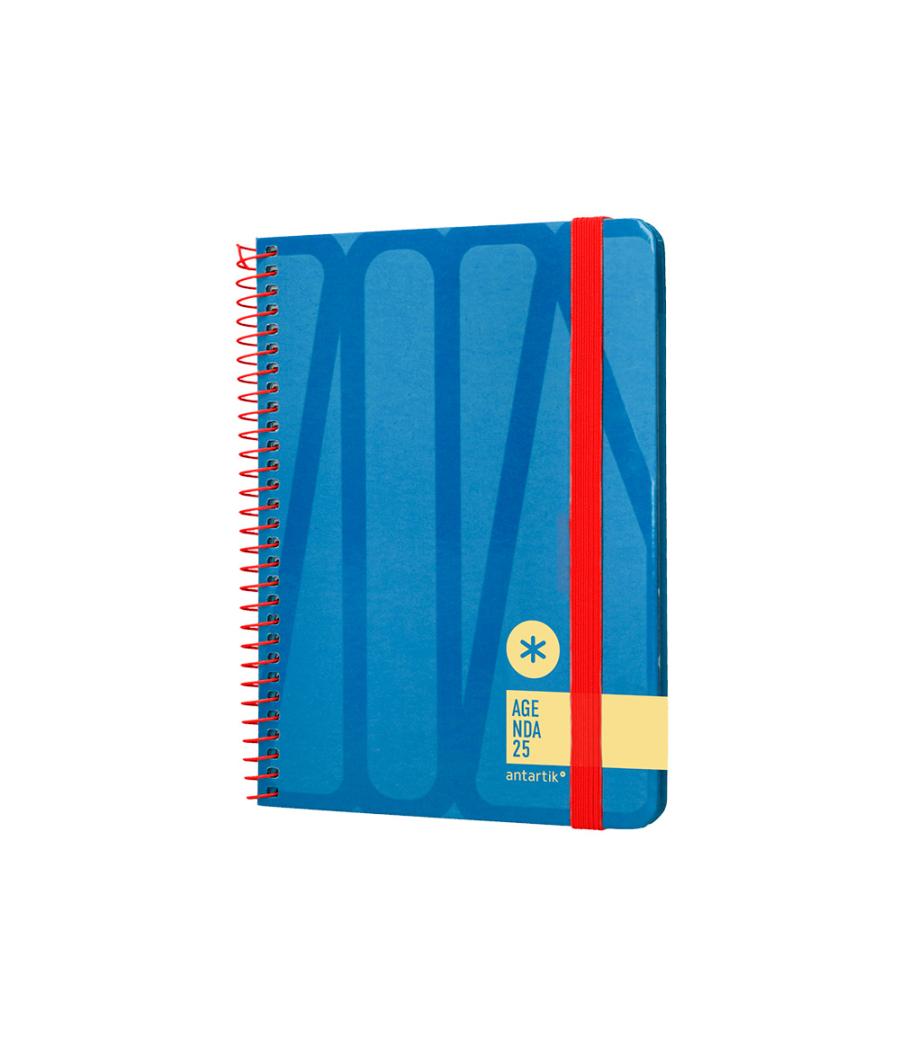 Agenda espiral antartik bold a6 2025 semana vista color azul papel 80 gr