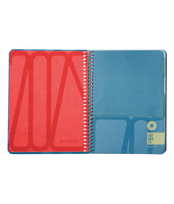 Agenda espiral antartik bold a6 2025 semana vista color azul papel 80 gr