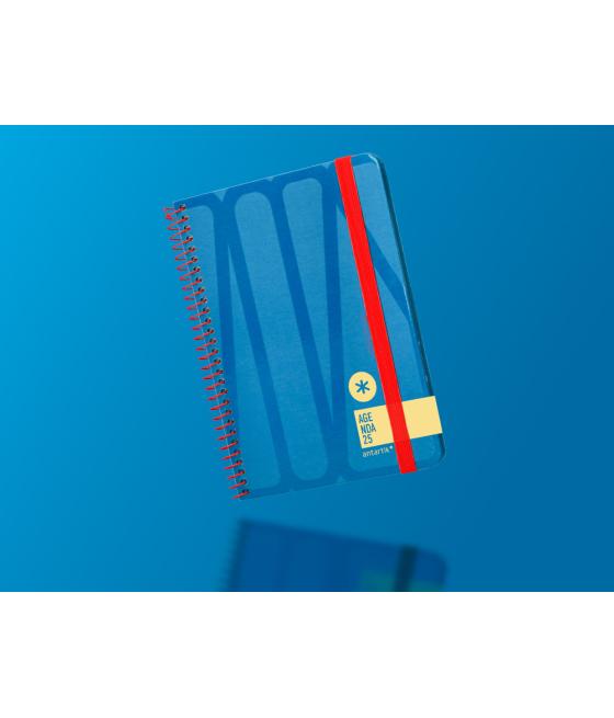 Agenda espiral antartik bold a6 2025 semana vista color azul papel 80 gr