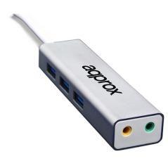 approx! APPPCIE51 Tarj. Sonido USB 5.1+3X HUB 3.0 - Imagen 1
