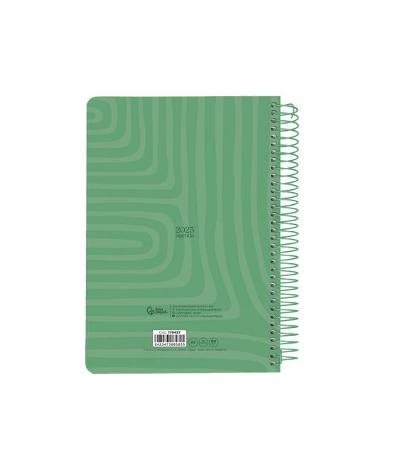 Agenda espiral liderpapel syros a5 2025 día página colorverde papel 60 gr catalán