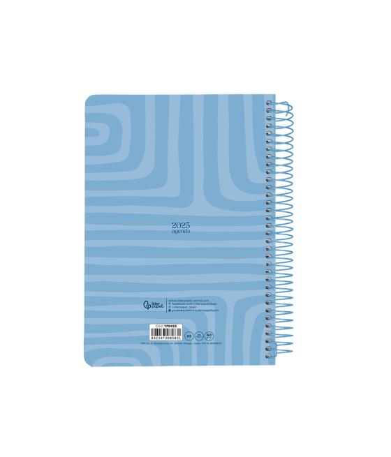 Agenda espiral liderpapel syros a5 2025 día página colorazul papel 60 gr catalán