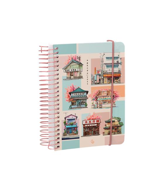 Agenda espiral liderpapel sant orini a6 2025 dia pagina mosaico papel 60 gr