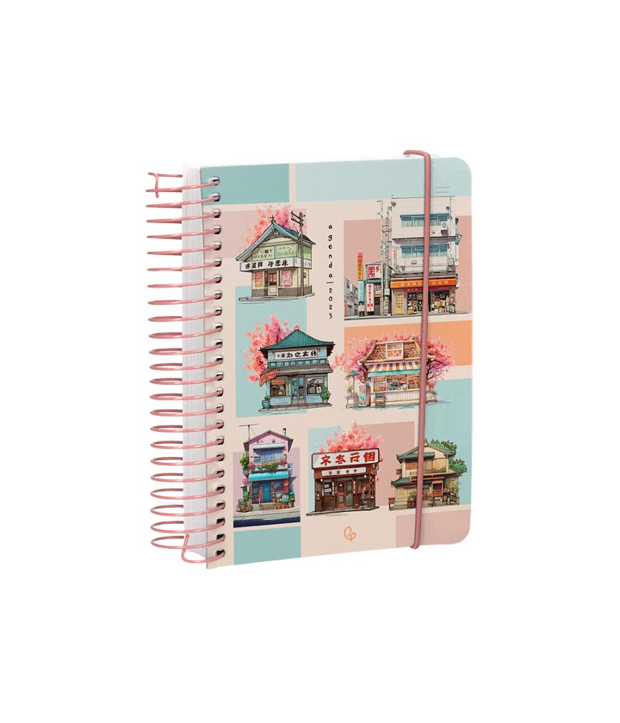 Agenda espiral liderpapel sant orini a6 2025 dia pagina mosaico papel 60 gr