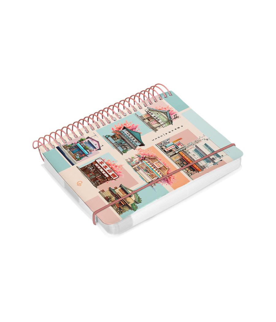 Agenda espiral liderpapel sant orini a6 2025 dia pagina mosaico papel 60 gr