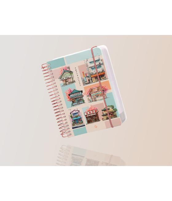 Agenda espiral liderpapel sant orini a6 2025 dia pagina mosaico papel 60 gr