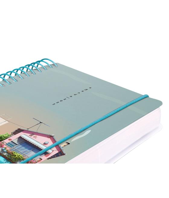 Agenda espiral liderpapel santorini a6 2025 día página street view papel 60 gr