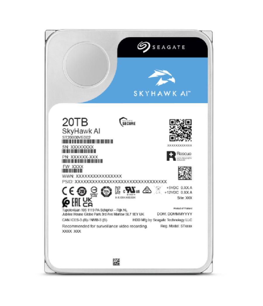 Seagate SkyHawk AI disco duro interno 16 TB 7200 RPM 512 MB 3.5" Serial ATA III