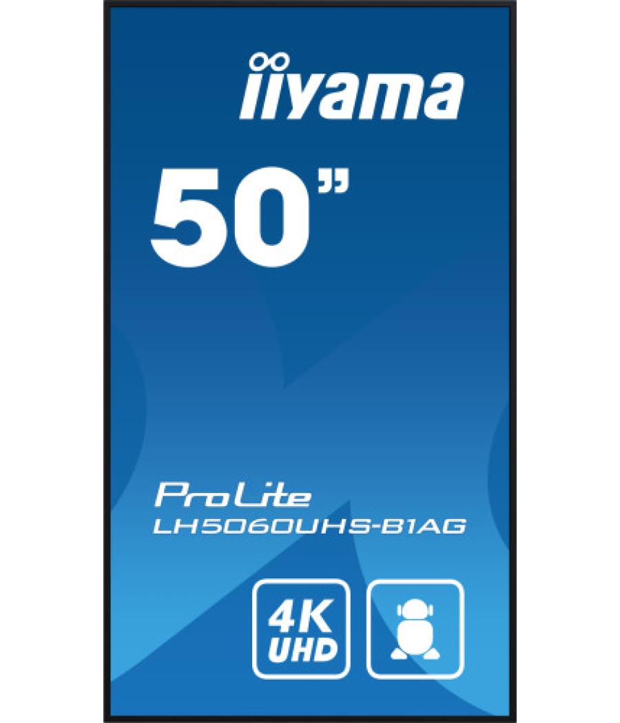 Iiyama lh5060uhs-b1ag pantalla de señalización pizarra de caballete digital 125,7 cm (49.5") led wifi 500 cd / m² 4k ultra hd ne