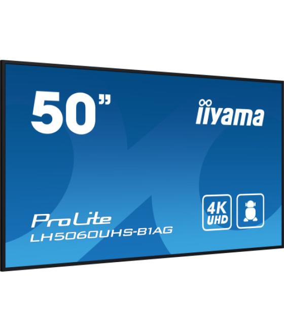 Iiyama lh5060uhs-b1ag pantalla de señalización pizarra de caballete digital 125,7 cm (49.5") led wifi 500 cd / m² 4k ultra hd ne