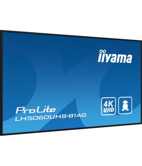 Iiyama lh5060uhs-b1ag pantalla de señalización pizarra de caballete digital 125,7 cm (49.5") led wifi 500 cd / m² 4k ultra hd ne