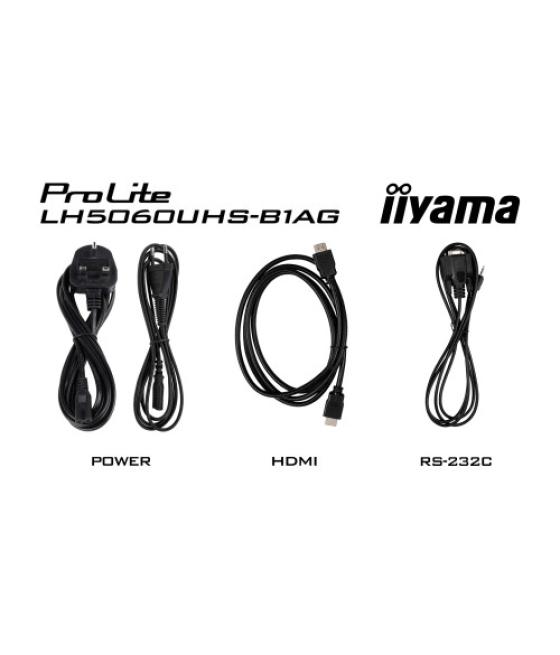 Iiyama lh5060uhs-b1ag pantalla de señalización pizarra de caballete digital 125,7 cm (49.5") led wifi 500 cd / m² 4k ultra hd ne
