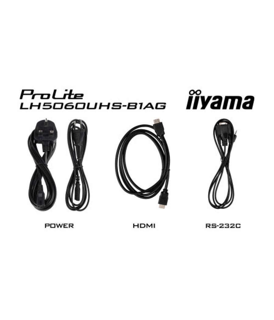 Iiyama lh5060uhs-b1ag pantalla de señalización pizarra de caballete digital 125,7 cm (49.5") led wifi 500 cd / m² 4k ultra hd ne