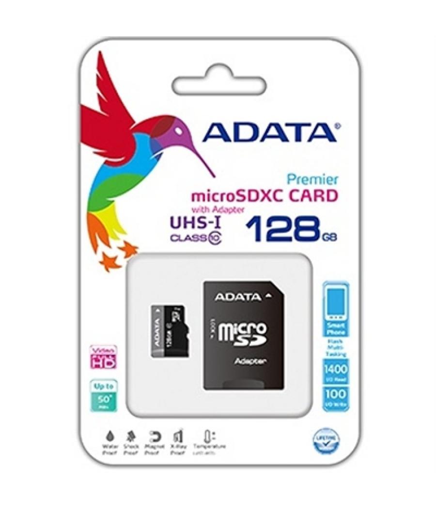 Tarjeta micro sd adata 128gb cl10 + adaptador sd