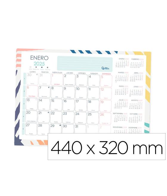 Planning mensual liderpapel joven 2025 44x32 cm con pegatinas lomo engomado papel 128 gr