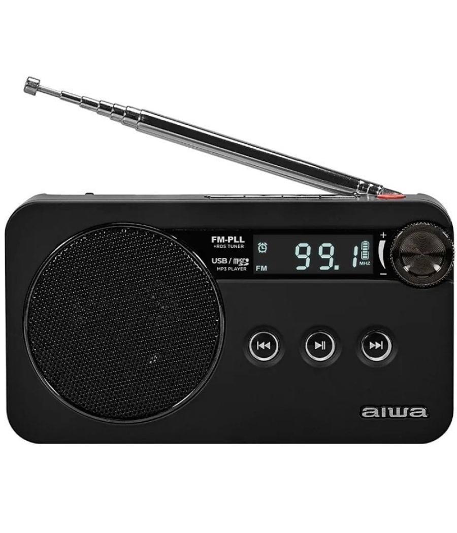 Radio portátil aiwa rs-77pllbk/ negra