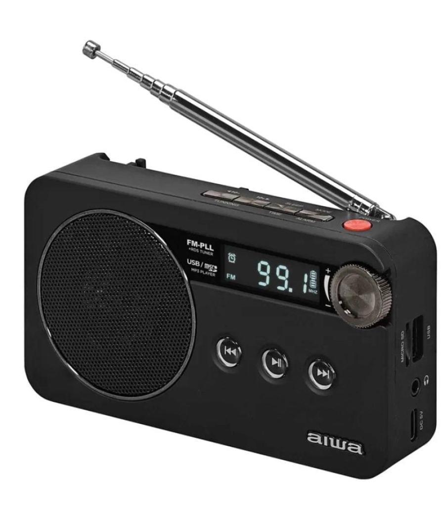 Radio portátil aiwa rs-77pllbk/ negra