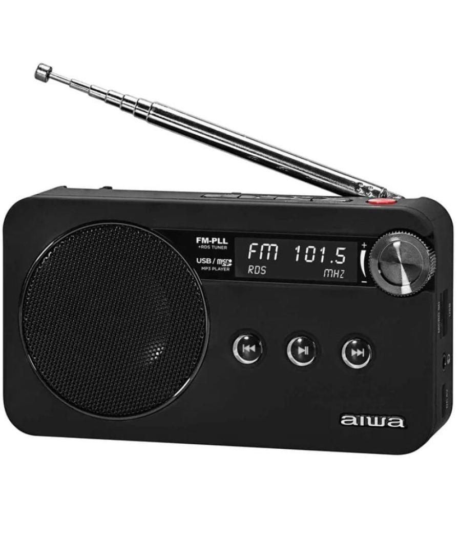 Radio portátil aiwa rs-77pllbk/ negra