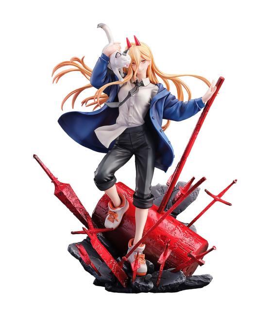 Power & meowy fig. 28 cm chainsaw man 1 - 7 scale