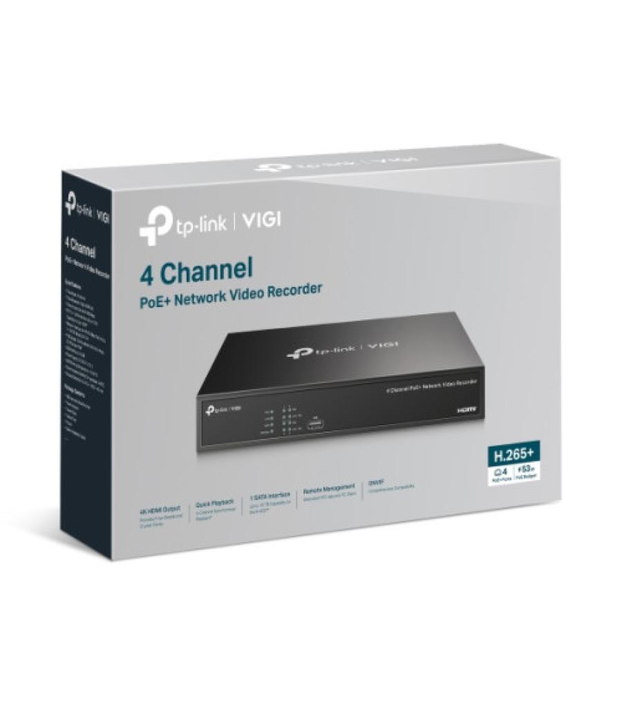 Tp-link vigi nvr1004h-4p-2tb grabadore de vídeo en red (nvr) negro