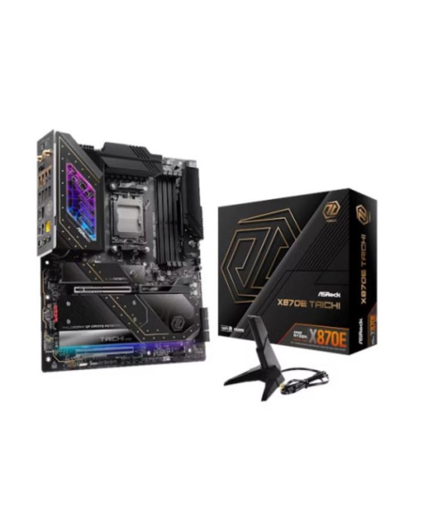 Placa asrock x870e tachi,amd,am5,x870e,4ddr5,256gb,2usb4 type-c+hdmi,6sata3,4m.2,2usb4,7usb3.2,1usb type-c,lan5gb,wifi7+bt,atx