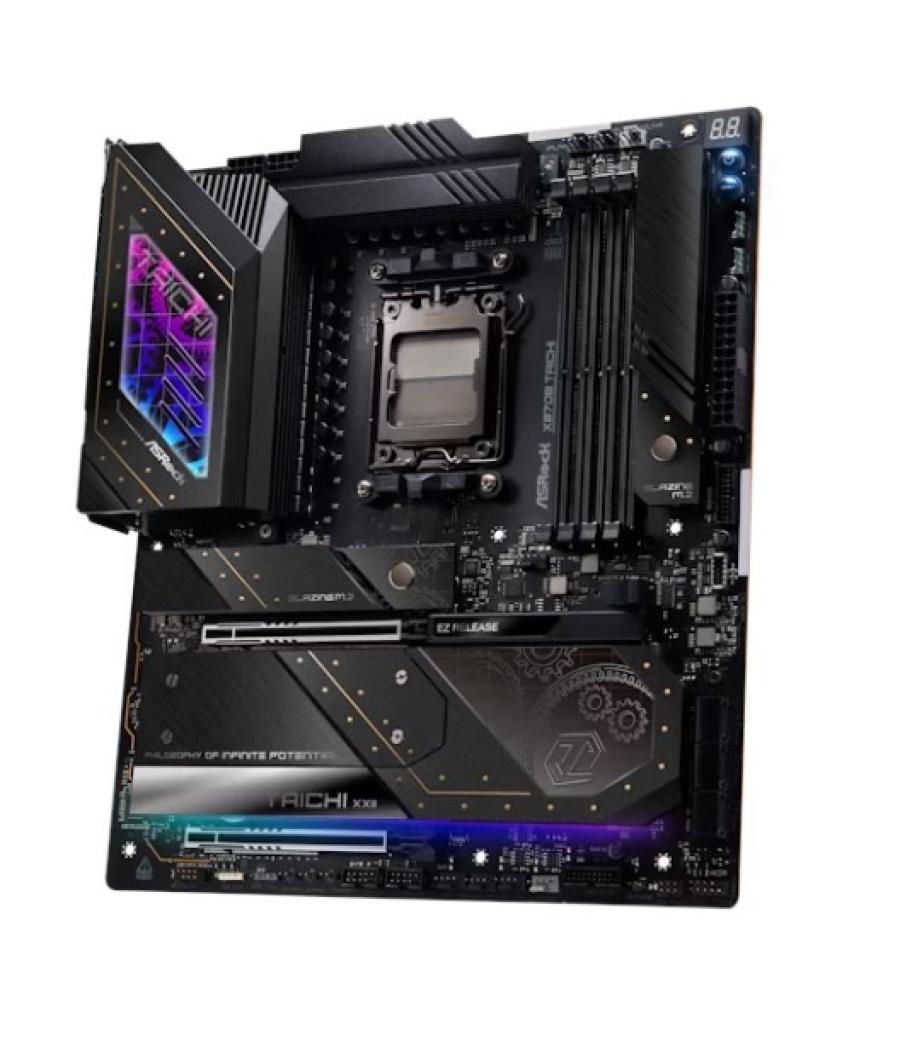 Placa asrock x870e tachi,amd,am5,x870e,4ddr5,256gb,2usb4 type-c+hdmi,6sata3,4m.2,2usb4,7usb3.2,1usb type-c,lan5gb,wifi7+bt,atx