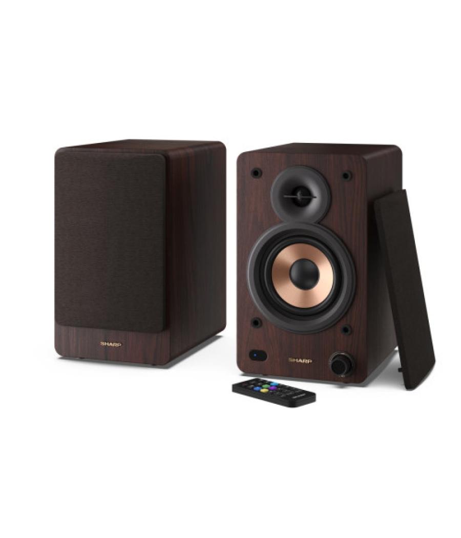 Sharp bookshelf speakers de 2 vías marrón inalámbrico y alámbrico 60 w