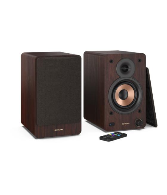 Sharp bookshelf speakers de 2 vías marrón inalámbrico y alámbrico 60 w