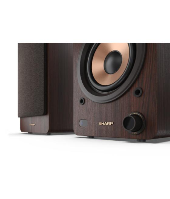 Sharp bookshelf speakers de 2 vías marrón inalámbrico y alámbrico 60 w