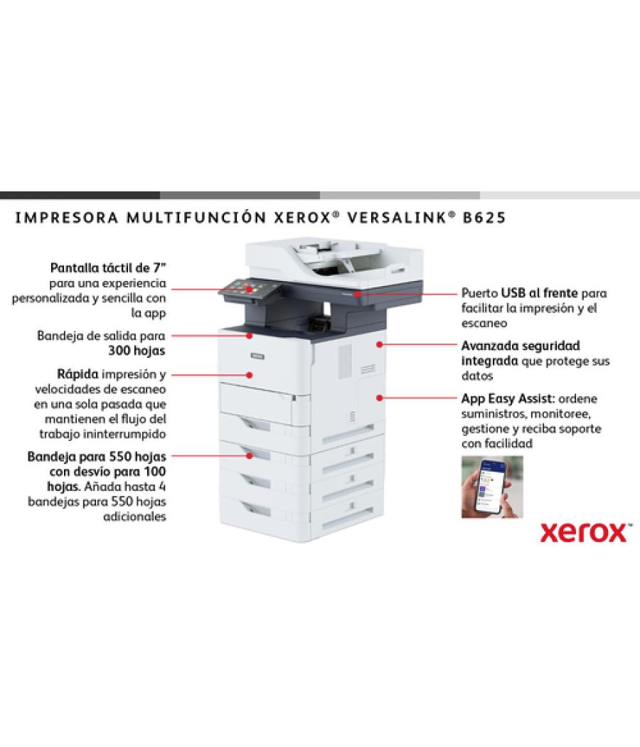 Xerox VersaLink B625V_DN impresora multifunción Laser A4 1200 x 1200 DPI 65 ppm