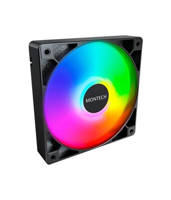 Ventilador 120x120 montech gf120 pwm black pack 3 + hub