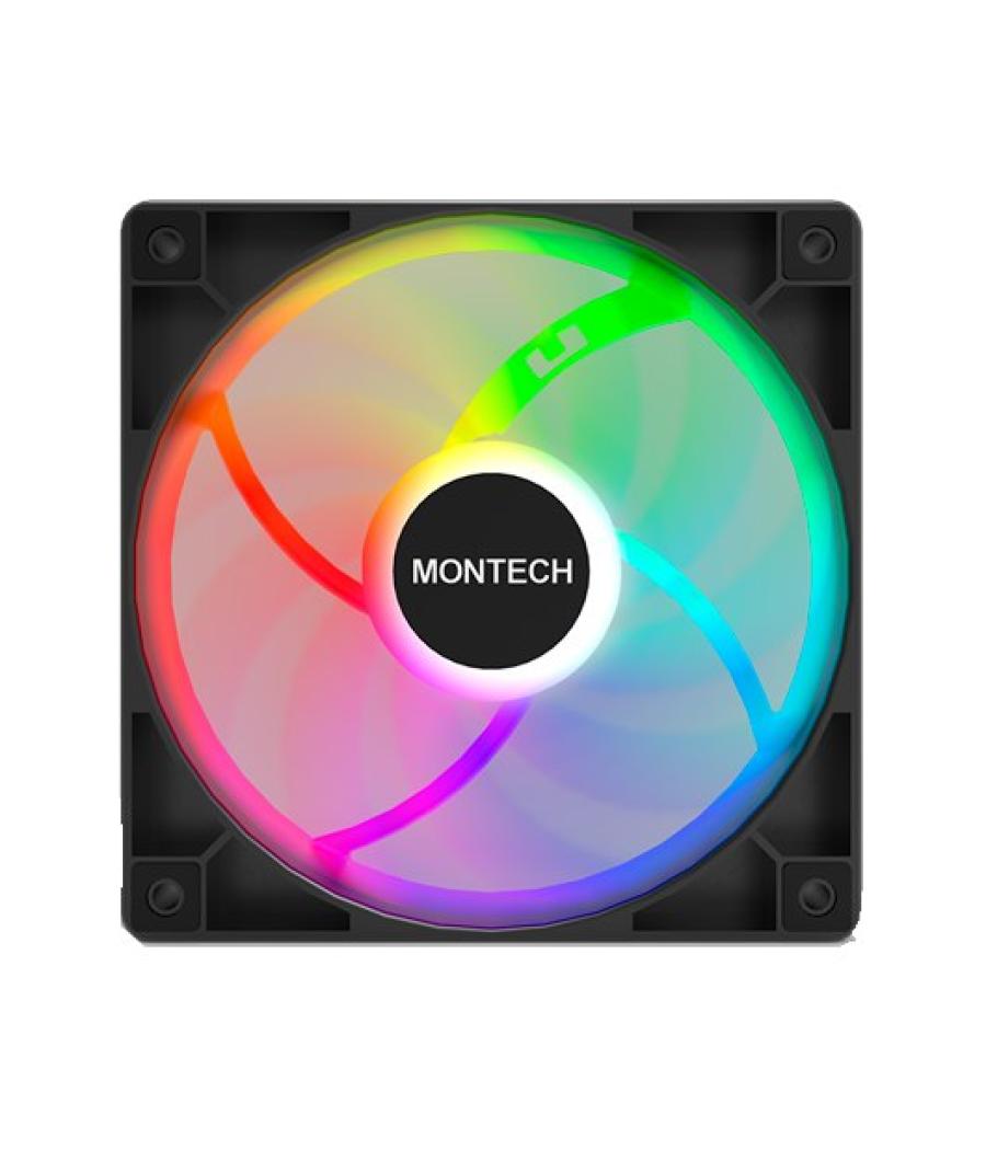 Ventilador 120x120 montech gf120 pwm black pack 3 + hub