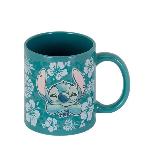 Taza karactermania disney stitch flores azules