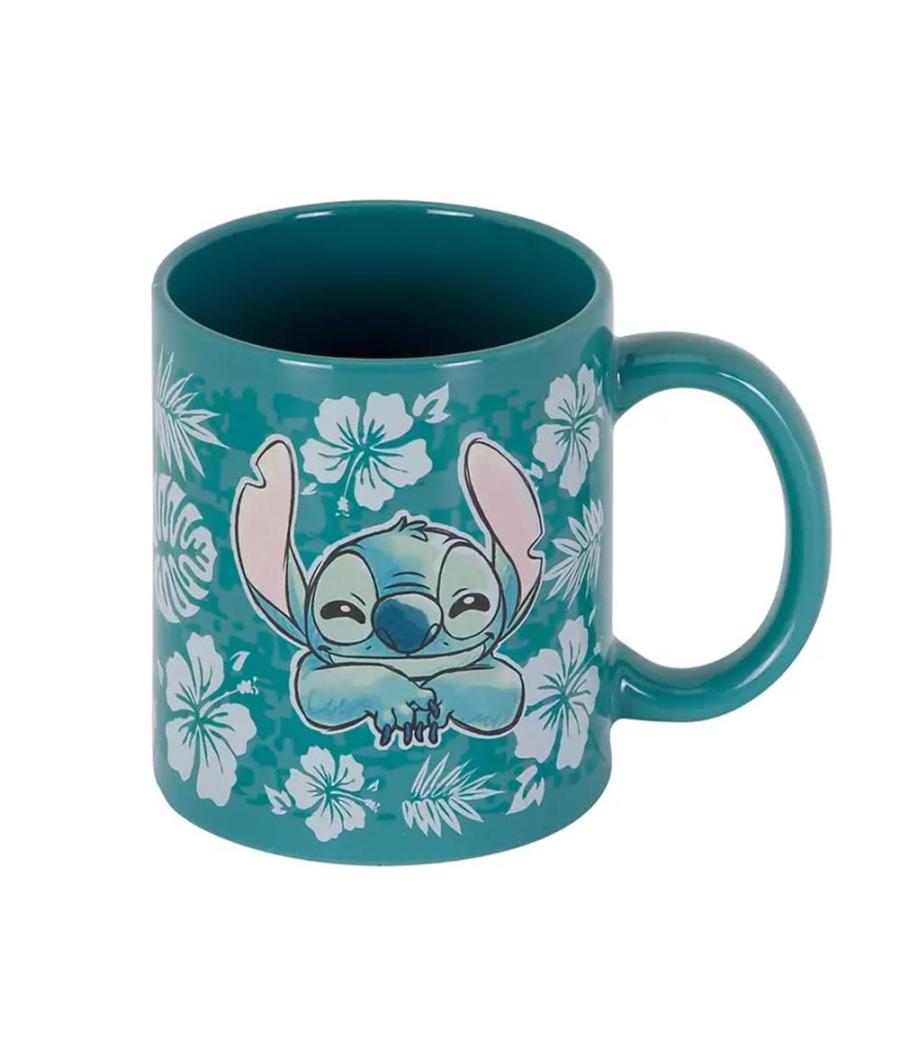 Taza karactermania disney stitch flores azules