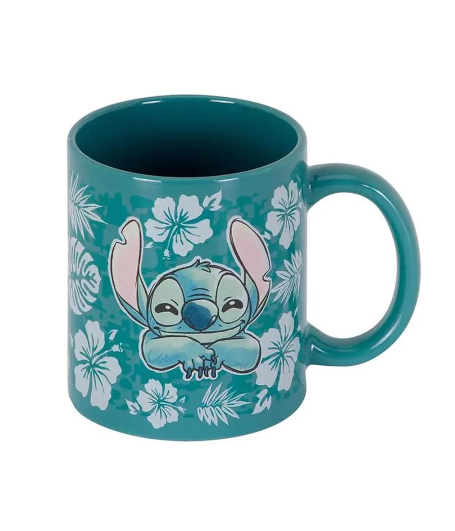 Taza karactermania disney stitch flores azules