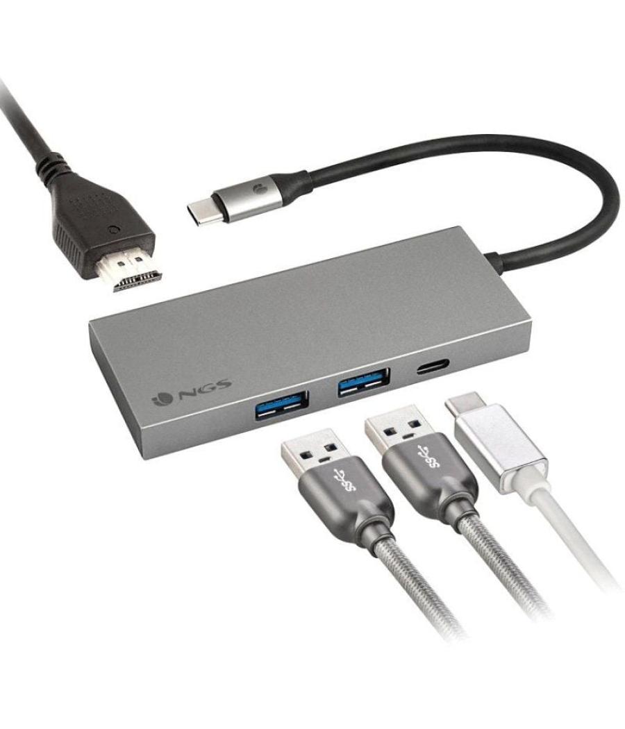 Docking usb tipo-c ngs wonderdock4 pro/ 2xusb/ 1xusb tipo-c dp/ 1xhdmi