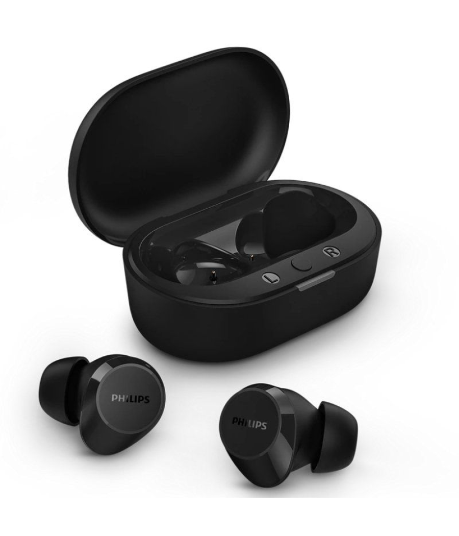 Auriculares bluetooth philips tat1209 con estuche de carga/ autonomía 6h/ negros