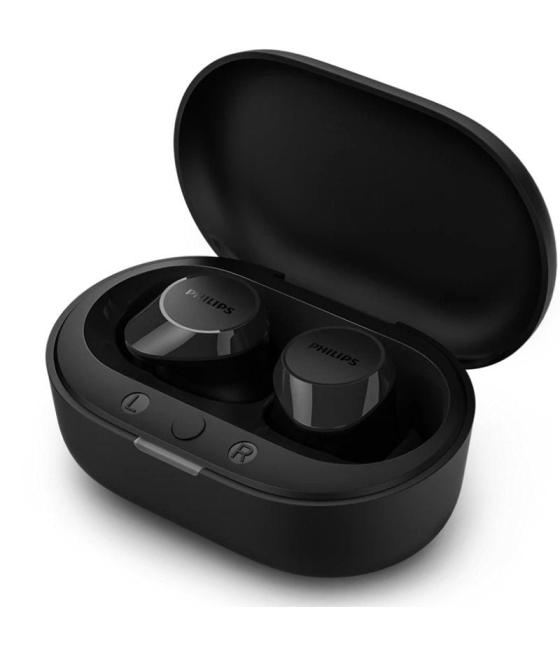 Auriculares bluetooth philips tat1209 con estuche de carga/ autonomía 6h/ negros