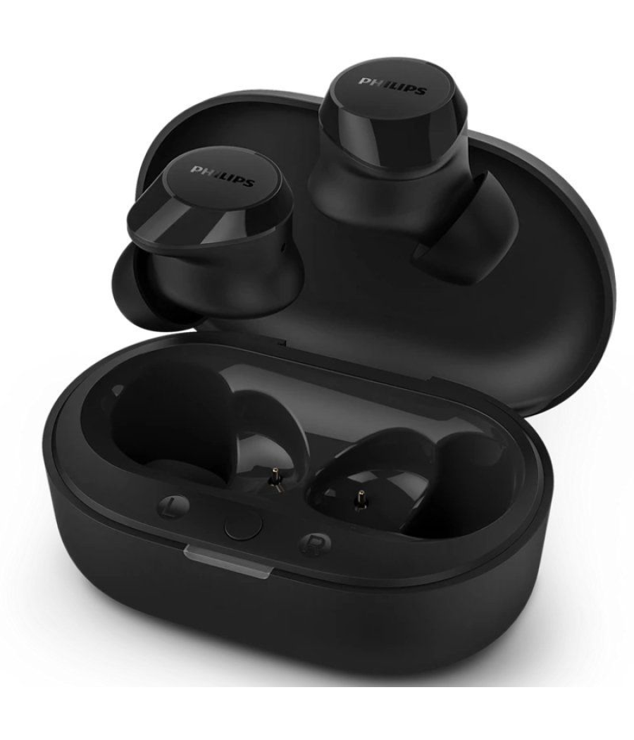 Auriculares bluetooth philips tat1209 con estuche de carga/ autonomía 6h/ negros