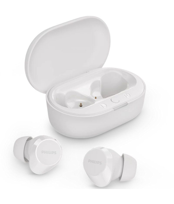 Auriculares bluetooth philips tat1209 con estuche de carga/ autonomía 6h/ blancos