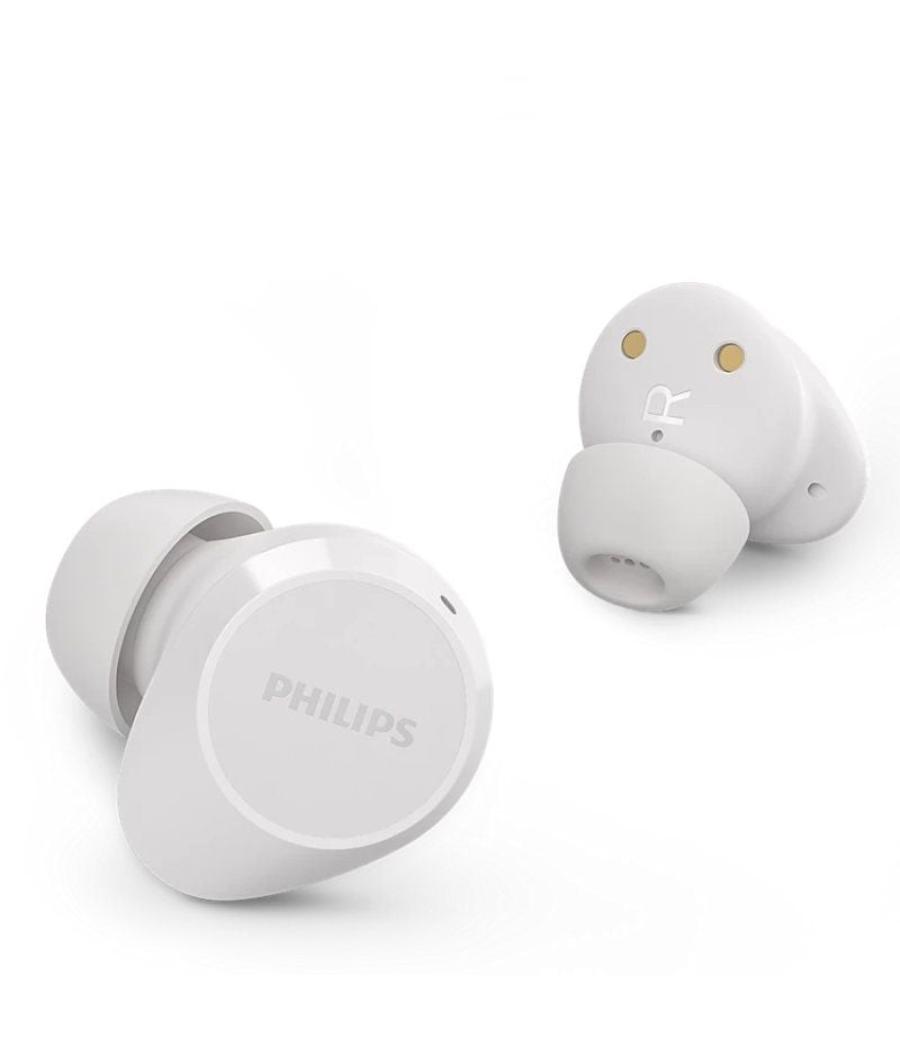 Auriculares bluetooth philips tat1209 con estuche de carga/ autonomía 6h/ blancos