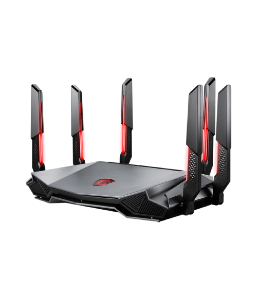 Msi radix axe6600 wifi 6e tri-band router inalámbrico gigabit ethernet doble banda (2,4 ghz / 5 ghz) negro, rojo