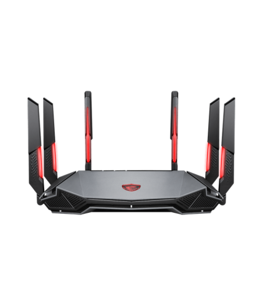 Msi radix axe6600 wifi 6e tri-band router inalámbrico gigabit ethernet doble banda (2,4 ghz / 5 ghz) negro, rojo